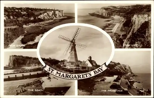Ak Dover Kent England, St. Margaret's Bay, Windmill, from South, North, The Beach, Promenade