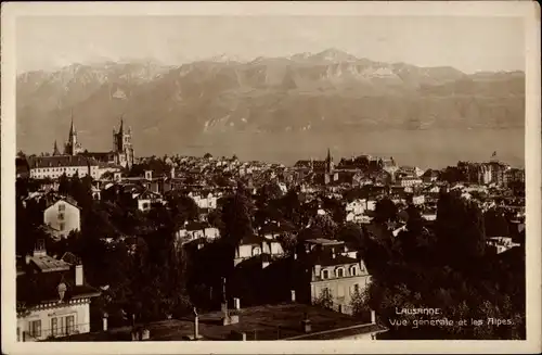 Ak Lausanne Kanton Waadt, Vue Generale et les Alpes