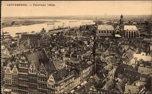 Ak Anvers Antwerpen Antverpeno Flandern, Panorama vidajo