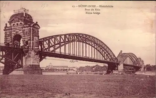 Ak Düsseldorf am Rhein, Rheinbrücke