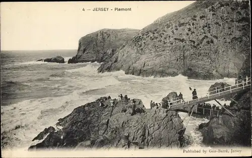 Ak Plemont Kanalinsel Jersey, Partie am Meer