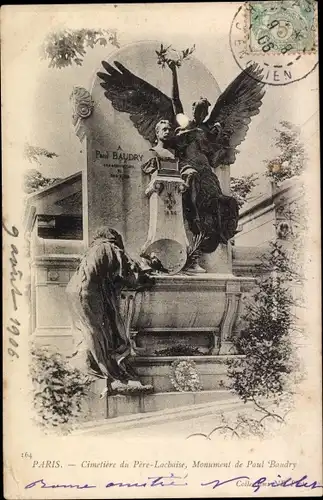 Ak Paris XX, Cimetiere du Pere-Lachaise, Monument de Paul, Bandry, Grabmal, Denkmal
