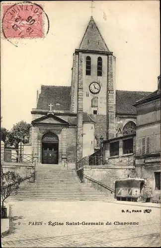 Ak Paris XX, Eglise St-Germain-de-Charonne, Außenansicht