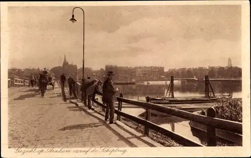 Ak Arnhem Gelderland Niederlande, Gezicht vanaf de Schipbrug