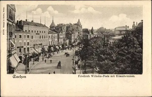 Ak Aachen in Nordrhein Westfalen, Friedrich Wilhelm-Platz mit Elisenbrunnen