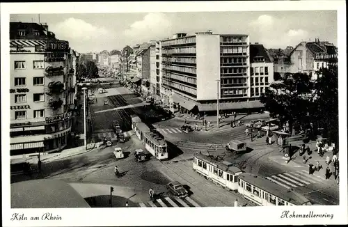 Ak Köln am Rhein, Hohenzollernring, Straßenbahnen