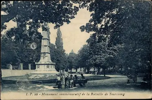 Ak Tourcoing Nord, Monument commemoratif de la bataille de Tourcoing