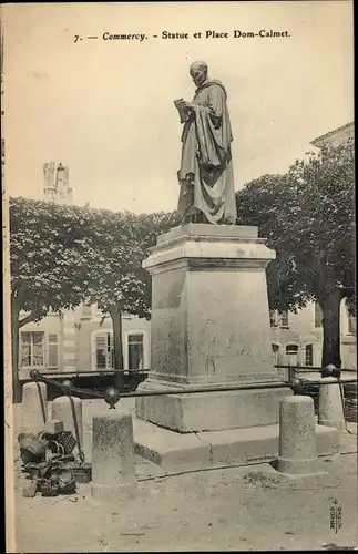 Ak Commercy Meuse, Statue et Place Dom Calmet, Denkmal