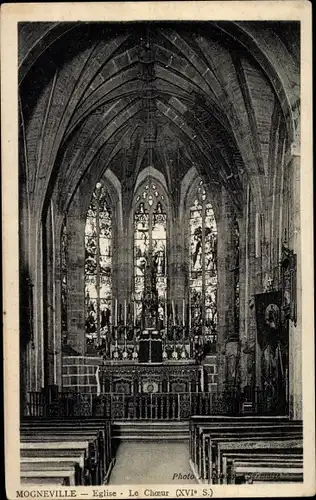 Ak Mogneville Meuse, Eglise, Le Choeur, Kirche, Innenansicht