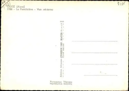 Ak Guise Aisne, Le Familistere, Vue aerienne