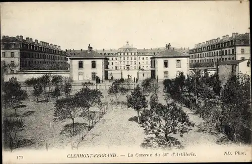 Ak Clermont Ferrand Puy de Dôme, La Caserne du 36 d'Artillerie