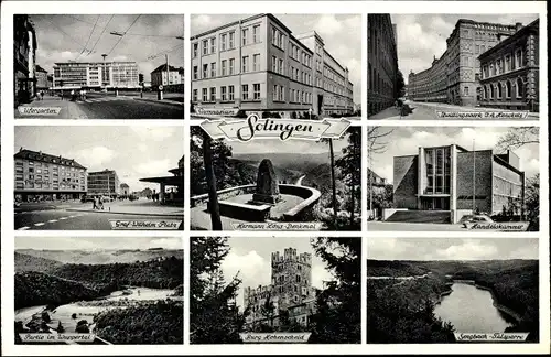 Ak Solingen in Nordrhein Westfalen, Industrie- und Handelskammer, Sengbachtalsperre, Burg, Gymnasium