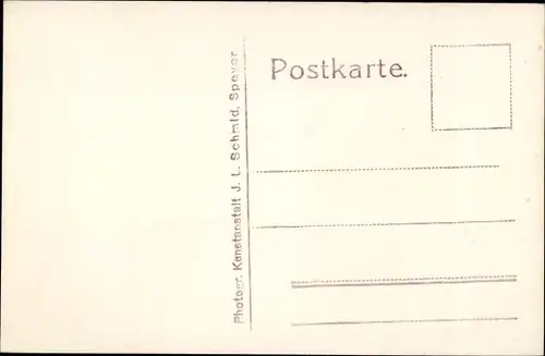 Foto Ak Speyer am Rhein, Hauptstraße, Litfaßsäule