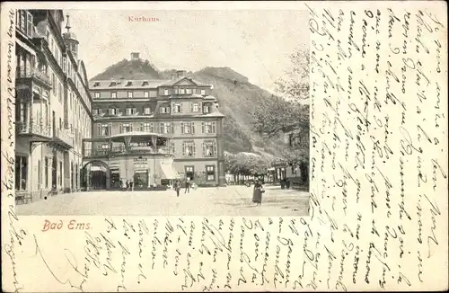 Ak Bad Ems an der Lahn, Partie am Kurhaus