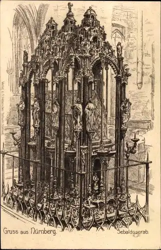 Ak Nürnberg in Mittelfranken, Sebaldusgrab