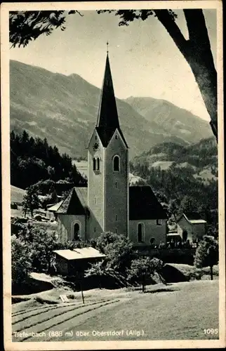 Ak Tiefenbach Oberstdorf im Oberallgäu, Kirche, Panorama