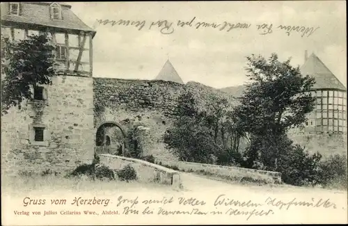 Ak Breitenbach am Herzberg, Burg Herzberg