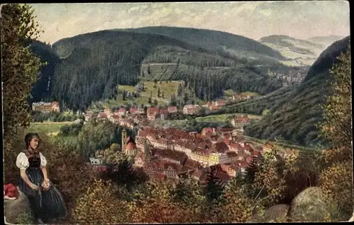 Künstler Ak Hoffmann, H., Triberg im Schwarzwald, vom Dreikaiserfels gesehen