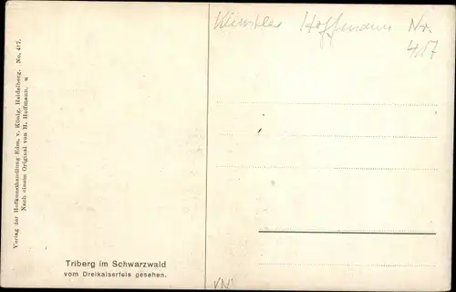 Künstler Ak Hoffmann, H., Triberg im Schwarzwald, vom Dreikaiserfels gesehen