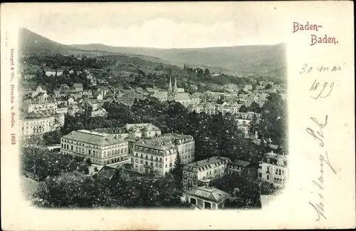 Relief Ak Baden-Baden am Schwarzwald, Panorama