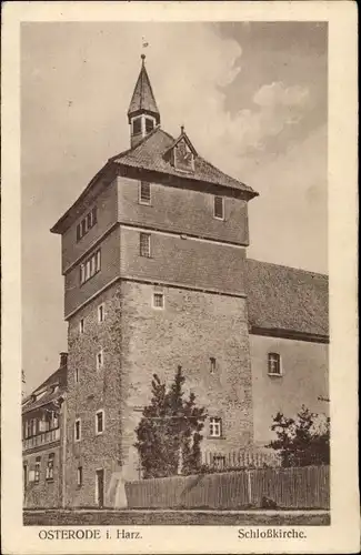 Ak Osterode am Harz, Schloßkirche, Außenansicht, Kirchturm