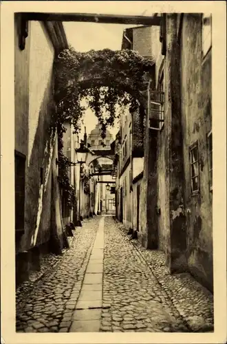 Ak Stralsund in Mecklenburg Vorpommern, Blick in die Bechermachergasse