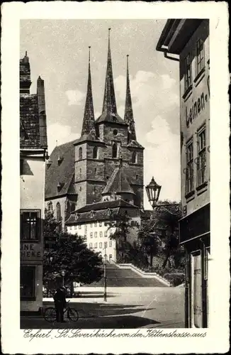 Ak Erfurt in Thüringen, St. Severikirche von der Kettenstraße aus