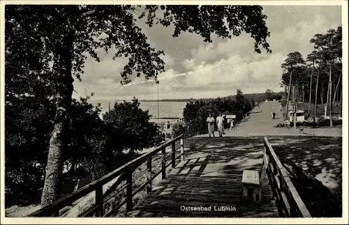 Ak Seebad Lubmin, Promenade, Blick aufs Meer