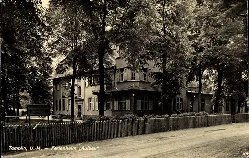 Ak Templin Uckermark, Ferienheim Aufbau