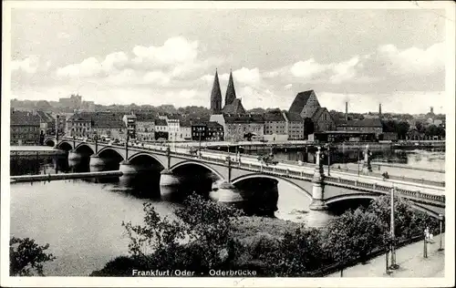 Ak Frankfurt an der Oder, Oderbrücke, Panorama
