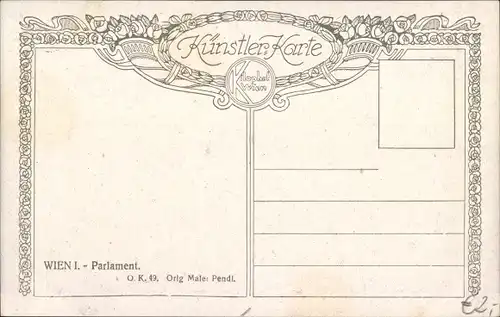 Künstler Ak Pendl, Wien 1 Innere Stadt, Parlament