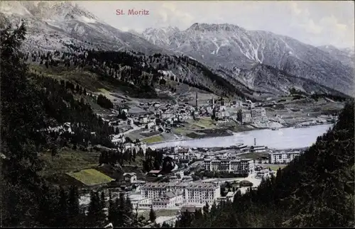 Ak Sankt Moritz Kanton Graubünden, Panorama