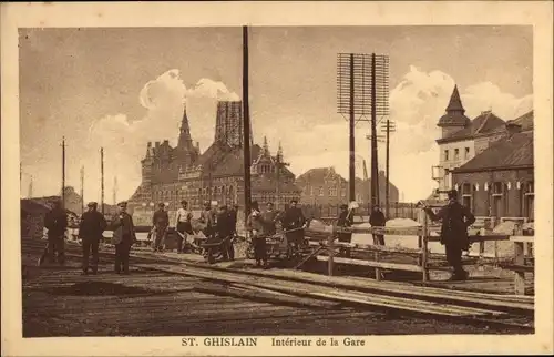Ak Saint Ghislain Wallonien Hennegau, Interieur de la Gare