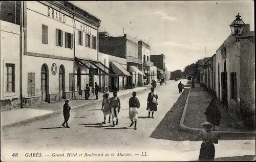 Ak Gabes Tunesien, Grand Hôtel et Boulevard de la Marine