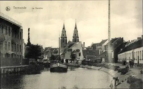 Ak Dendermonde Termonde Ostflandern, La Dendre