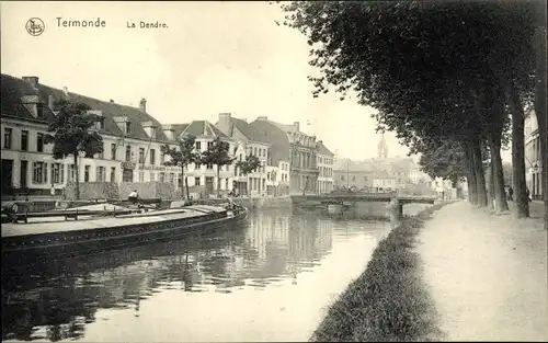 Ak Dendermonde Termonde Ostflandern, La Dendre, Brücke