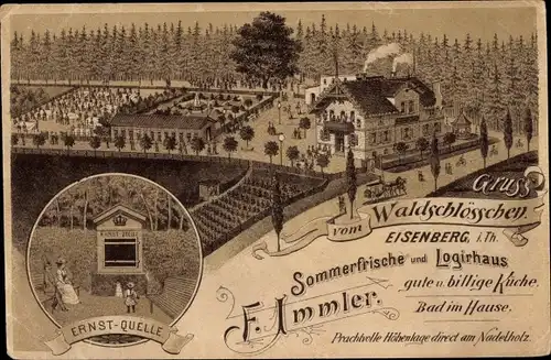 Litho Eisenberg in Thüringen, Waldschlösschen, Ernst-Quelle