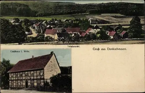 Ak Denkiehausen Wangelnstedt Niedersachsen, Totalansicht, Gasthaus L. Witte
