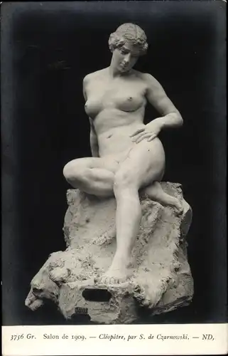 Ak Plastik Cleopatre, par S. de Czarnowski, Salon de 1909