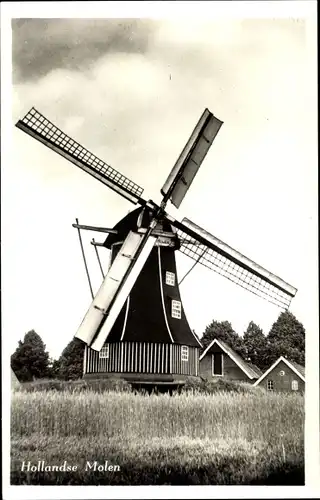 Ak Niederlande, Hollandse Molen, Windmühle