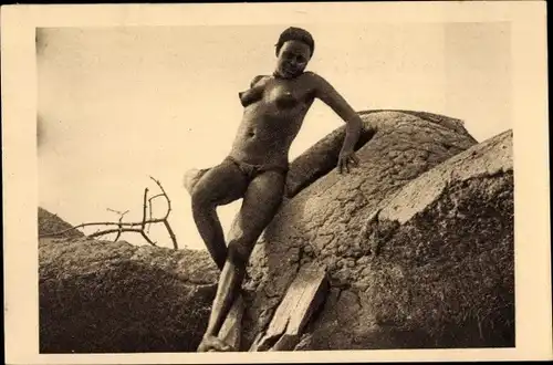Ak Tschad, Afrique Equatoriale Francaise, Femme Moundang de Léré, Barbusige Frau
