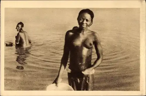 Ak Pendant que les hommes pêchent, les femmes lapent le linge, Barbusig