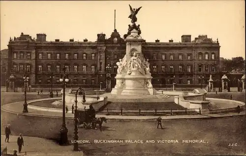 Ak London City England, Buckingham Palace and Victoria Memorial