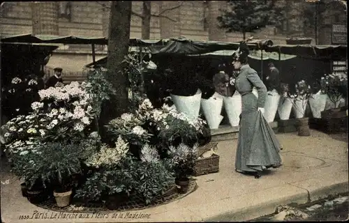 Ak Paris, Le Marché aux Fleurs de la Madeleine, Blumenhändler