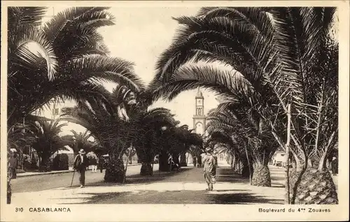 Ak Casablanca Marokko, Boulevard du 4 Zouaves