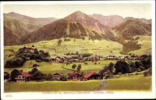 Ak Montreux Oberland Kt Waadt, Chemin de Fer, Chateaux d´Oex