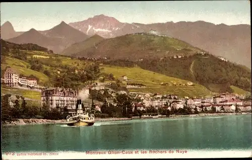 Ak Glion Caux Montreux Kanton Waadt, Les Rochers de Naye