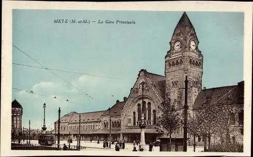 Ak Metz Moselle, La Gare Principale