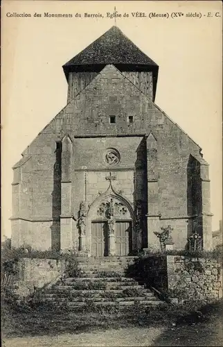 Ak Véel Meuse, Eglise, Kirche, Außenansicht