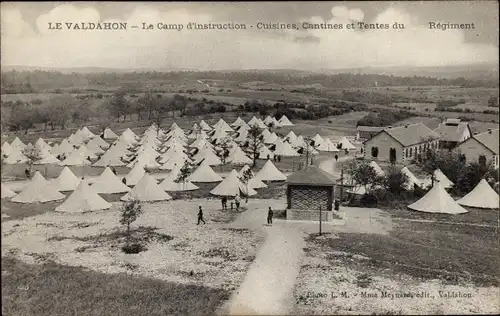 Ak Le Valdahon Doubs, Le Camp d'instruction, Cuisines, Cantines et Tentes du Regiment